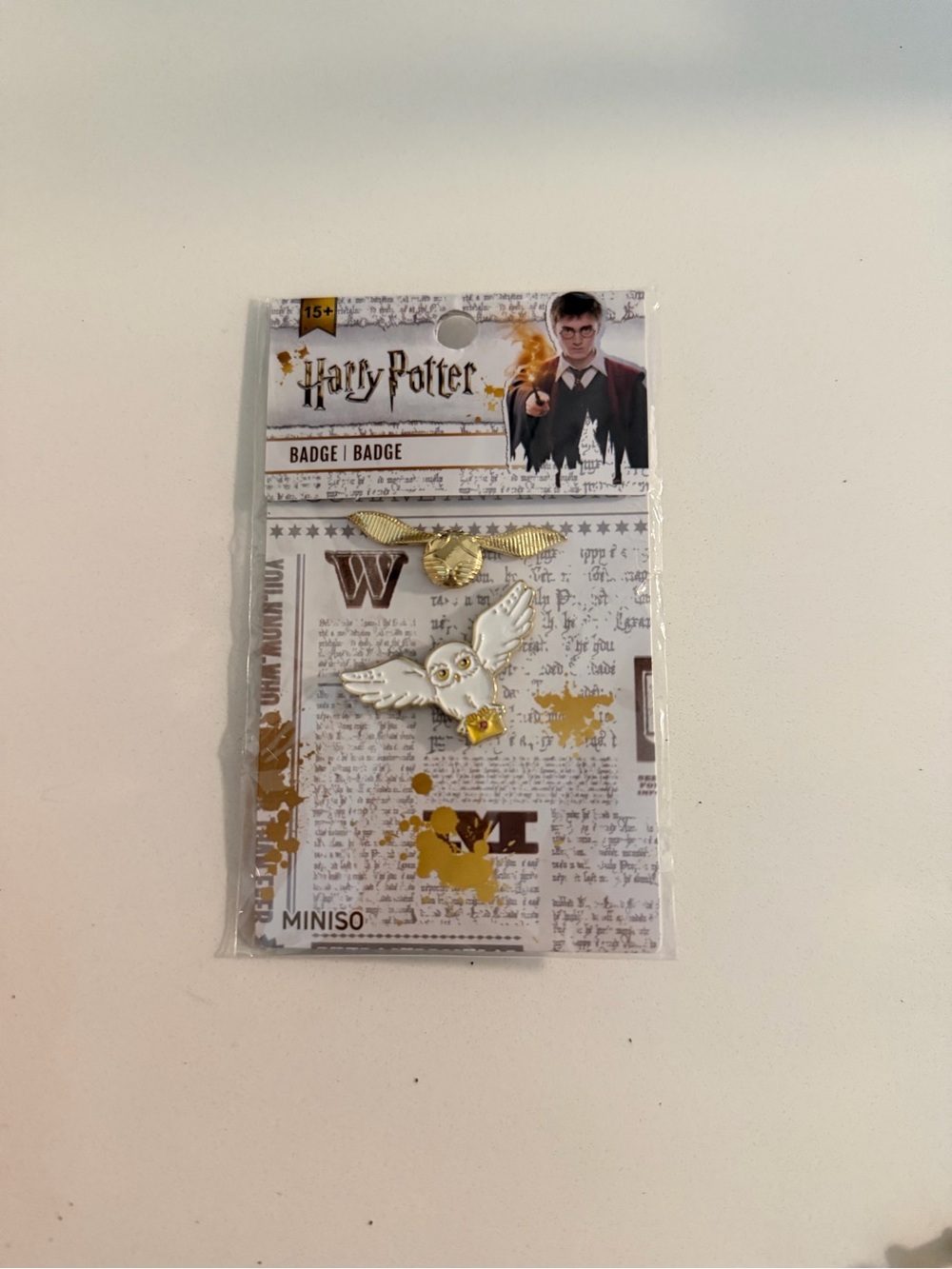 Harry Potter snitch and Owl Badge Pin Set